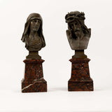 Eugène Marioton (1854-1933) Busts of Christ and Mary