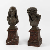 Eugène Marioton (1854-1933) Busts of Christ and Mary