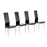 Set of 4 "S44" Leer en Chromen Design Stoelen door Gualtierotti en Vegni voor Fasem (1980s)